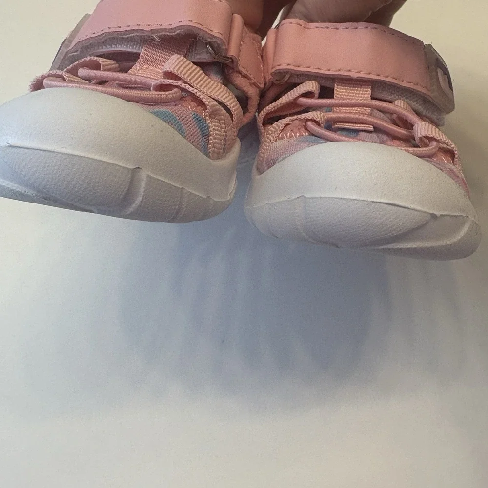 Footjoy FJ Baby‎ Girls Pink Leopard Bump Toe Sandal Shoe Non-Skid Slip On 18M